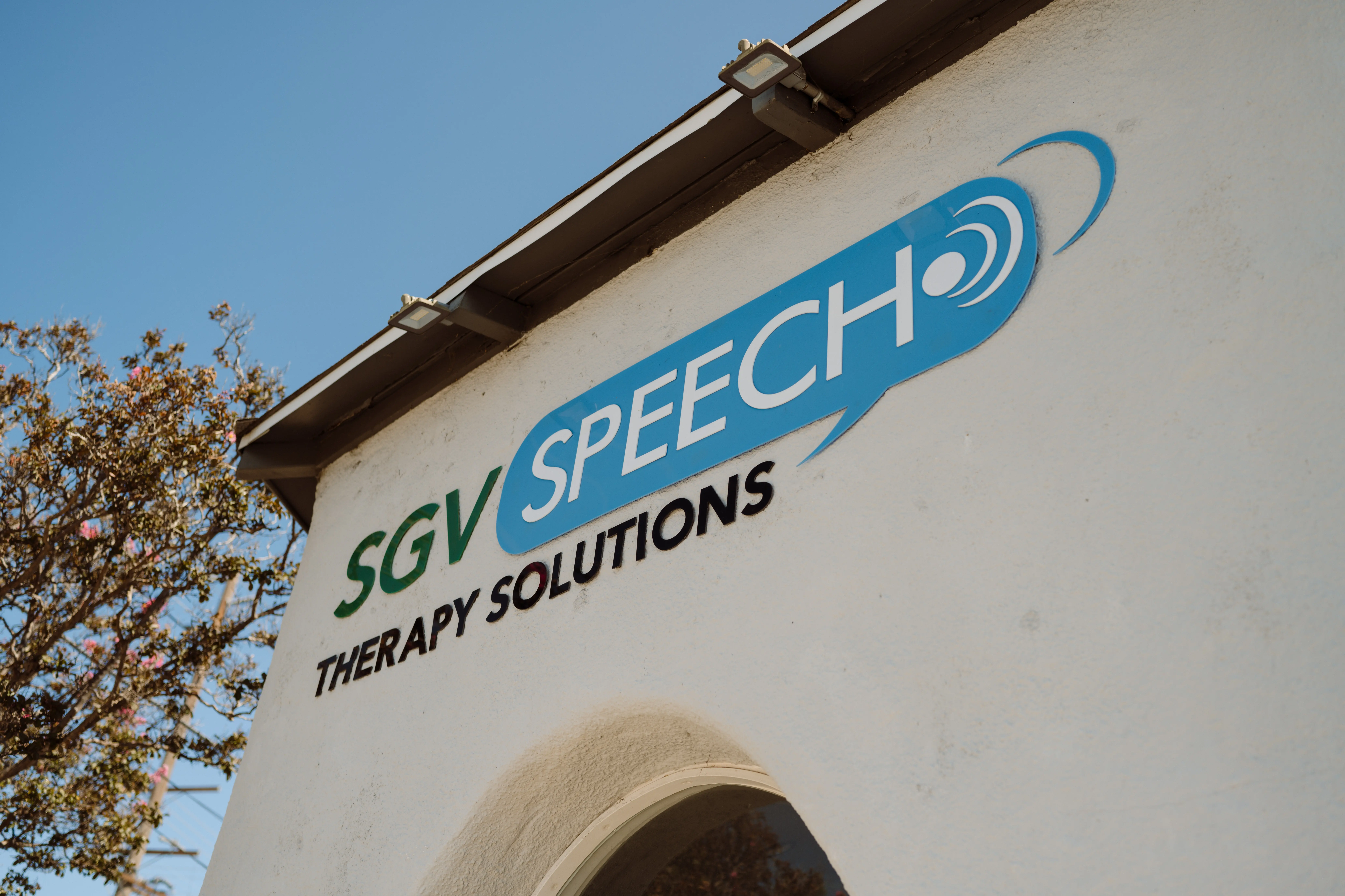 Exterior entrance and sign for SGV Speech Therapy in San Gabriel